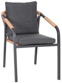 ΠΟΛΥΘΡΟΝΑ MAERLY HM6051.03 ΑΝΘΡΑΚΙ ΑΛΟΥΜΙΝΙΟ &amp; ΜΑΞΙΛΑΡΙΑ-ΚΑΦΕ P.E.RATTAN 57x60x84Υεκ.