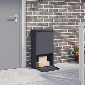 vidaXL Γραμματοκιβώτιο για Πακέτα Ανθρακί 44x22x82 εκ Χάλυβα