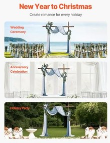 VEVOR Artificial Wedding Arch Flowers Kit Blue With 2 Pcs Flowers 2 Pcs Drapes