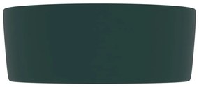 Νιπτήρας Πολυτελής Στρογγυλός Σκ.Πράσινο Ματ 40x15 εκ Κεραμικός - Πράσινο