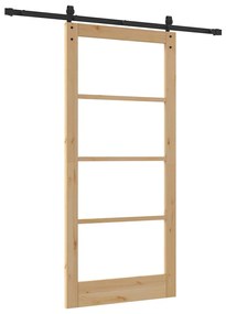 vidaXL Συρόμενη Πόρτα ORKDAL Καφέ 93 x 202 cm Μασίφ ξύλο πεύκου