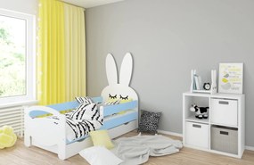 Κρεβάτι  Bunnie με Συρτάρι + Προστατευτικό White + Blue  80x180cm  BC60022 BabyCute (Δώρο το Στρώμα)