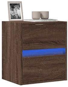 Έπιπλο Τοίχου Τηλεόρασης με LED Καφέ Δρυς 41x31x45 εκ.
