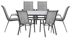 Set Dining Table 7 pieces 140x80 Bruno &amp; 6 pieces Leon Armchair