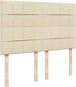 vidaXL Κρεβάτι Boxspring με Στρώμα Κρεμ 140x200 εκ. Υφασμάτινο