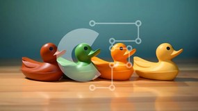 Intra Συλλεκτικό Ξύλινο Παζλ Plywood  4mm - Ομάδα πολύχρωμων Rubber Ducks Σε Ξύλινο Κουτί - Διαστάσεις: 10x10 cm – 25 κομμάτια