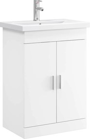 vidaXL Σετ Επίπλων Μπάνιου Λευκό 61 x 40 x 84,5 εκ Επεξεργασμένο Ξύλο