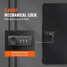 VEVOR 48-Key Cabinet Key Safe with Combination Lock &amp; Keys Adjustable Racks
