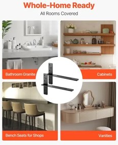 VEVOR 2 Pcs Shelf Brackets 18 inch / 457.2 mm Heavy Duty Floating Shelf Brackets
