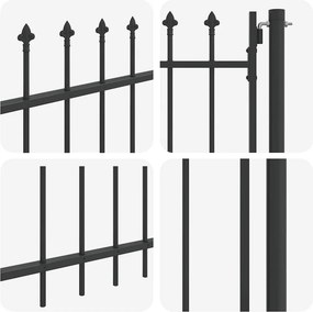 vidaXL Πύλη Φράχτη με κλειδαριά Boxtel Γκρι 103 x 150 cm