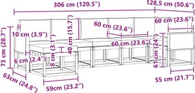vidaXL Σειρά Καναπέ Εξωτερικού 7 pcs Φυσικό και Κρέμα Πολυεστέρας