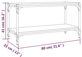 ΈΠΙΠΛΟ ΤΗΛΕΟΡΑΣΗΣ ΓΚΡΙ SONOMA 80X33X41 ΕΚ. ΕΠΕΞ. ΞΥΛΟ &amp; ΑΤΣΑΛΙ 819335