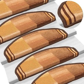 vidaXL Πατάκια Σκάλας Αυτοκόλλητα 10 τεμ. Καφέ 65x21x4 εκ.