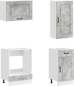 vidaXL Μονάδα κουζίνας KALMAR 8 pcs Γκρι Σκυροδέματος