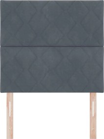 vidaXL LED κεφαλάρι Σκούρο Γκρι 90 cm Τεχνητό Δέρμα