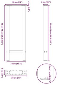 Πόδια τραπεζιού κονσόλας Ανθρακί 2 τεμ. 38x(72-73) εκ. Ατσάλι 4013298