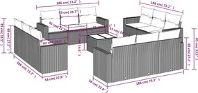 vidaXL Σετ Καναπέ Κήπου 13 τεμ. Καφέ από Συνθ. Ρατάν με Μαξιλάρια