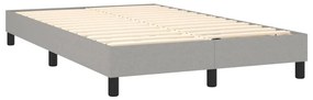 vidaXL Κρεβάτι Boxspring με Στρώμα Ανοιχτό Γκρι 120x200 εκ. Υφασμάτινο