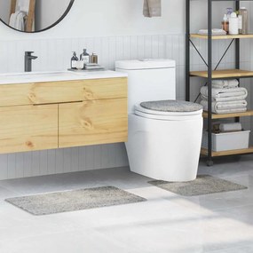 vidaXL Σετ Μάτ Μπάνιου Αντιολισθητικό 3 pcs Γκρι 50 x 50 cm PP