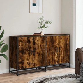 vidaXL Sideboard Καπνιστή δρυς 134x35x76 cm Ξύλινη κατασκευή