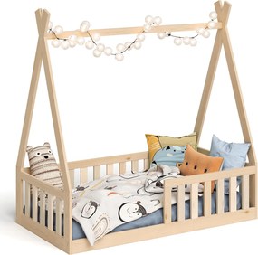 Κρεβάτι  Montessori Tipi με κάγκελα Natural  70x140cm  BC50043  BabyCute (Δώρο το Στρώμα)