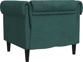 vidaXL Πολυθρόνα Chesterfield Σκούρο Πράσινο Υφασμάτινη