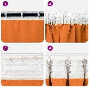vidaXL Κουρτίνες Μαύρης Ύφανσης με Δαχτυλίδια 2 pcs Πορτοκαλί