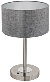 Φωτιστικό Επιτραπέζιο Led Romao 95352 Grey Eglo Μέταλλο,Ύφασμα