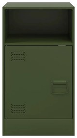 vidaXL Κομοδίνα 2 τεμ. Πράσινο Λαδί 34,5x39x62 εκ. από Χάλυβα
