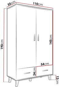 Ντουλάπα Lotta δίφυλλη