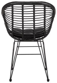 ΠΟΛΥΘΡΟΝΑ ΜΕ ΜΑΞΙΛΑΡΙ ΜΕΤΑΛΛΙΚΗ ALLEGRA HM5450.32 ΜΕ WICKER ΜΑΥΡΟ 58x59x82Υεκ.