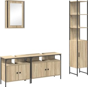 vidaXL Σετ Επίπλων Μπάνιου 4 pcs Δρύς Sonoma Επεξεργασμένο ξύλο