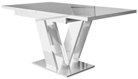 Τραπέζι Goodyear 104, Γυαλιστερό λευκό, 76x80x120cm, 51 kg, Επιμήκυνση, Πλαστικοποιημένη μοριοσανίδα | Epipla1.gr