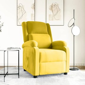vidaXL Πολυθρόνα Ανακλινόμενη με Ανύψωση Κίτρινη Βελούδινη