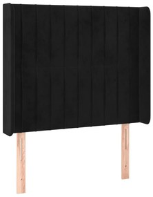 vidaXL Κρεβάτι Boxspring με Στρώμα &amp; LED Μαύρο 80x200 εκ. Βελούδινο