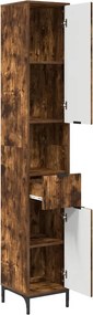 vidaXL Ντουλάπι Μπάνιου Καπνιστό Δρύς 31,5 x 33 x 190 εκ.