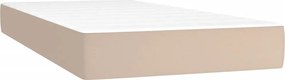 vidaXL Κρεβάτι Boxspring Στρώμα&amp;LED Καπουτσίνο 100x200 εκ. Συνθ. Δέρμα