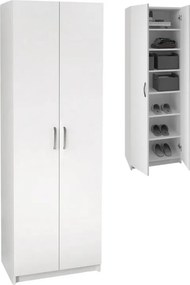 Παπουτσοθήκη Renso Megapap δίφυλλη χρώμα λευκό 59,8x37,8x178,5εκ.