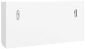 Κλειδοθήκη Λευκή 40x8,5x20 εκ. από Επεξεργασμένο Ξύλο &amp; Ατσάλι - Λευκό