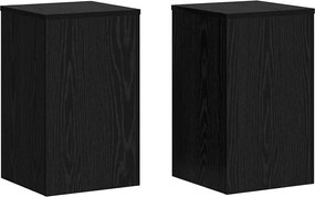 vidaXL Βάση φυτών 2 pcs Μαύρη Οξυά 30 x 30 x 50 cm Επεξεργασμένο ξύλο