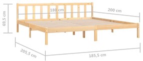 ΠΛΑΙΣΙΟ ΚΡΕΒΑΤΙΟΥ 180 X 200 ΕΚ. ΜΑΣΙΦ ΞΥΛΟ ΠΕΥΚΟΥ UK SUPER KING 810097