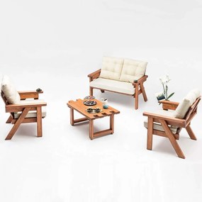 Σαλόνι Κήπου Abant (Σετ 4Τμχ) 676HDS1146 Cream Four Seater