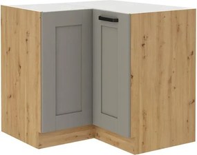 Επιδαπέδιο ντουλάπι γωνιακό Nelor 90x90 DN 2F BB-Γκρι σπέσιαλ - Φυσικό