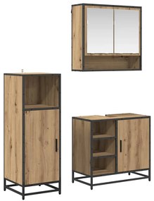 vidaXL Σετ Επίπλων Μπάνιου 3 pcs Artisan Oak Επεξεργασμένο ξύλο