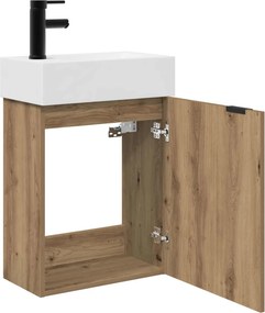 vidaXL Μονάδα μπάνιου με βρύση Artisan Δρυς 45,5 x 22,5 x 84 εκ