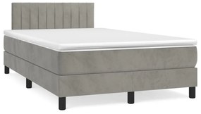 ΚΡΕΒΑΤΙ BOXSPRING ΜΕ ΣΤΡΩΜΑ ΑΝΟΙΧΤΟ ΓΚΡΙ 120X200 ΕΚ. ΒΕΛΟΥΔΙΝΟ 3141413