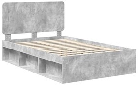 vidaXL Σκελετός Κρεβατιού Σκυρόδεμα 120 x 200 cm Στερεά ξυλεία πεύκου