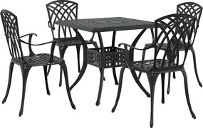 vidaXL Σερβίτσιο τραπεζιού κήπου 5 pcs Μαύρο Χυτό αλουμίνιο