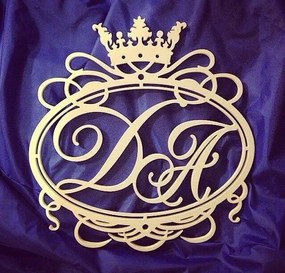 Intra απο ξύλο plywood 3mm-4mm πάχος - Μονόγραμμα για Διακόσμηση Στέμματος Γάμου Δίασταση 30x30 cm Intraeaxys-zo9ykv47