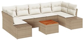 vidaXL Σετ Καναπέ Κήπου 8 pcs Beige, λευκό 55 x 55 x 37 εκ